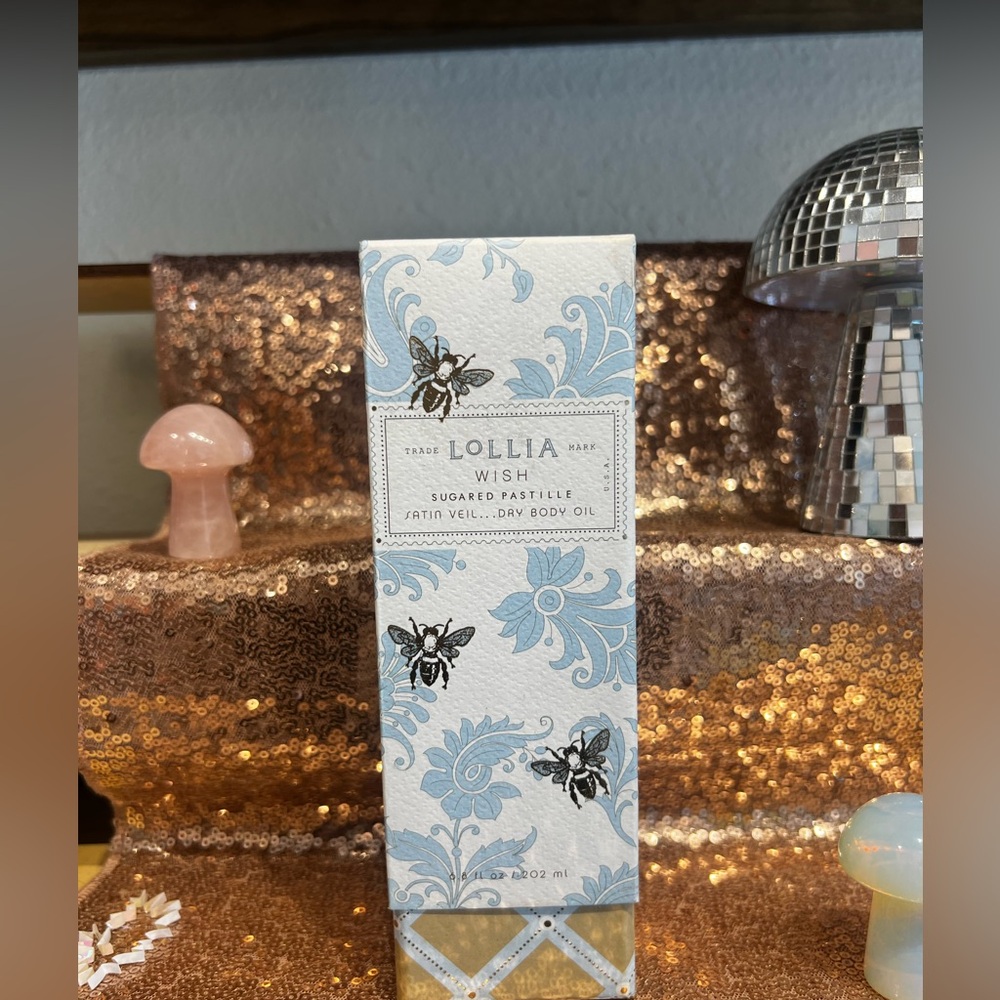 NEW Lolli Wish Body Oil - Blue and White Design